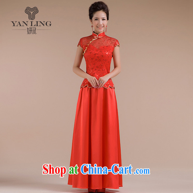 2015 New red spring and summer bridal wedding dress bows dresses wedding dresses specials package mail QP - 105 red S