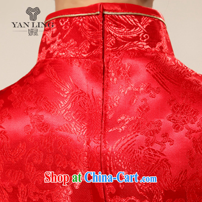 2015 sexy Chinese fashion improved cheongsam bridal retro marriage red qipao cheongsam 63 red XL, her spirit, and, on-line shopping