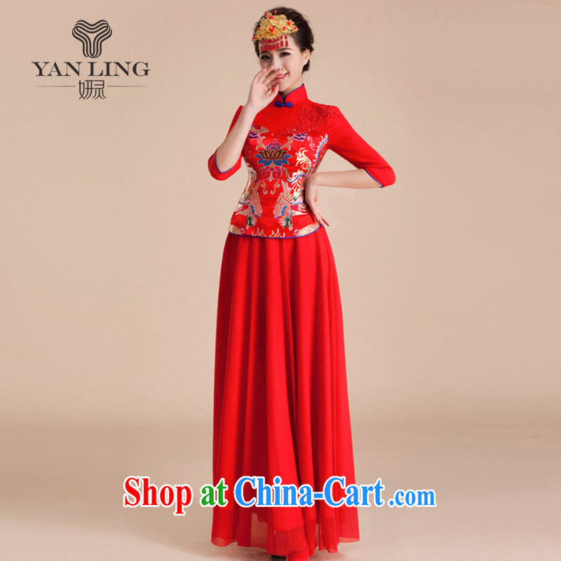 2015 wedding dresses new wedding dresses retro improved nowhere in his bride long-sleeved long summer QP 84 red XXL, her spirit, and shopping on the Internet