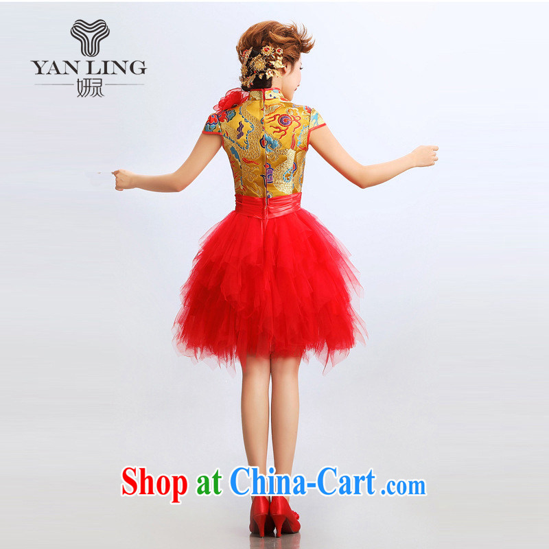 2015 new stylish improved cheongsam dress short marriages wedding dresses show clothes dresses QP - 11 red S, her spirit, and shopping on the Internet