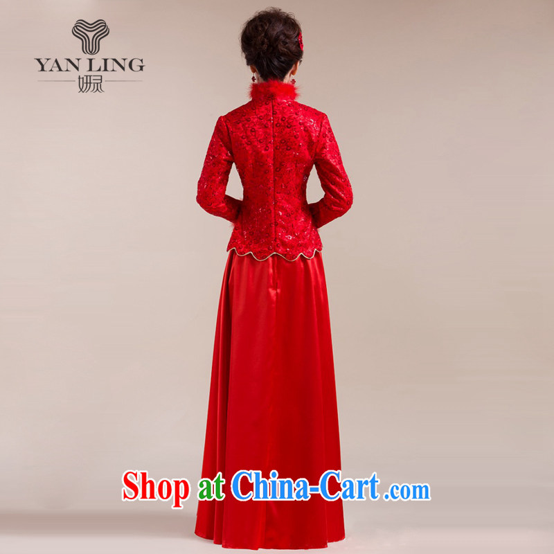 2015 New Section for Gross Gross cuff dot decoration aliasing, with drag and drop to dress Chinese wedding dress red XXL, her spirit, and shopping on the Internet