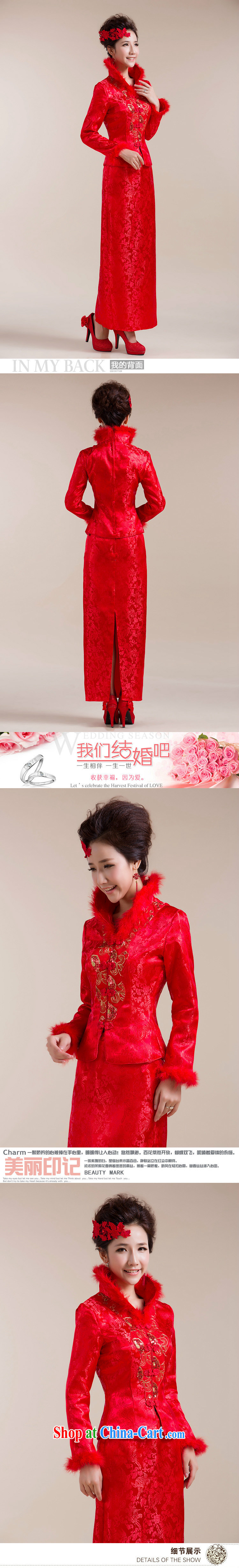 2015 new high-collar scarf traditional coin has eschewed the long skirt Chinese wedding dress red L pictures, price, brand platters! Elections are good character, the national distribution, so why buy now enjoy more preferential! Health