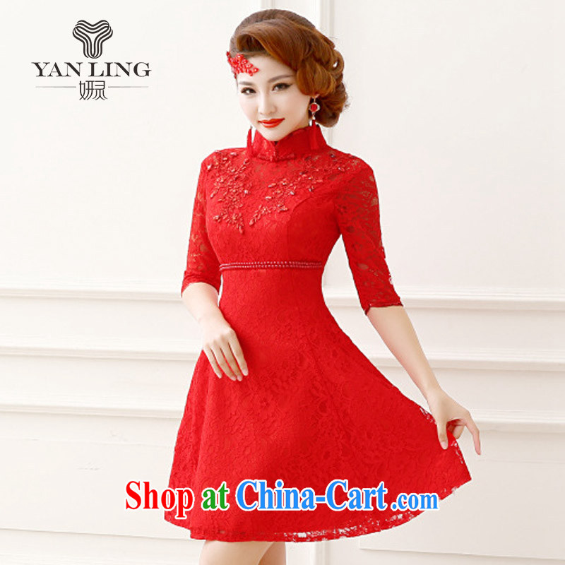 2015 bridal toast short dresses, high-waist high, 7 cuff red bridal dresses marriage QP 151 red M, her spirit, and shopping on the Internet