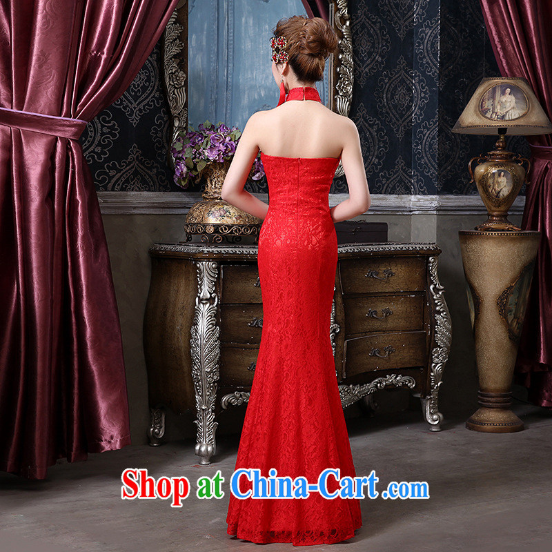 2015 bridal wedding toast service is also exposed back lace Phoenix crowsfoot cheongsam wedding bridal replacing QP - 136 red M, her spirit, and, shopping on the Internet