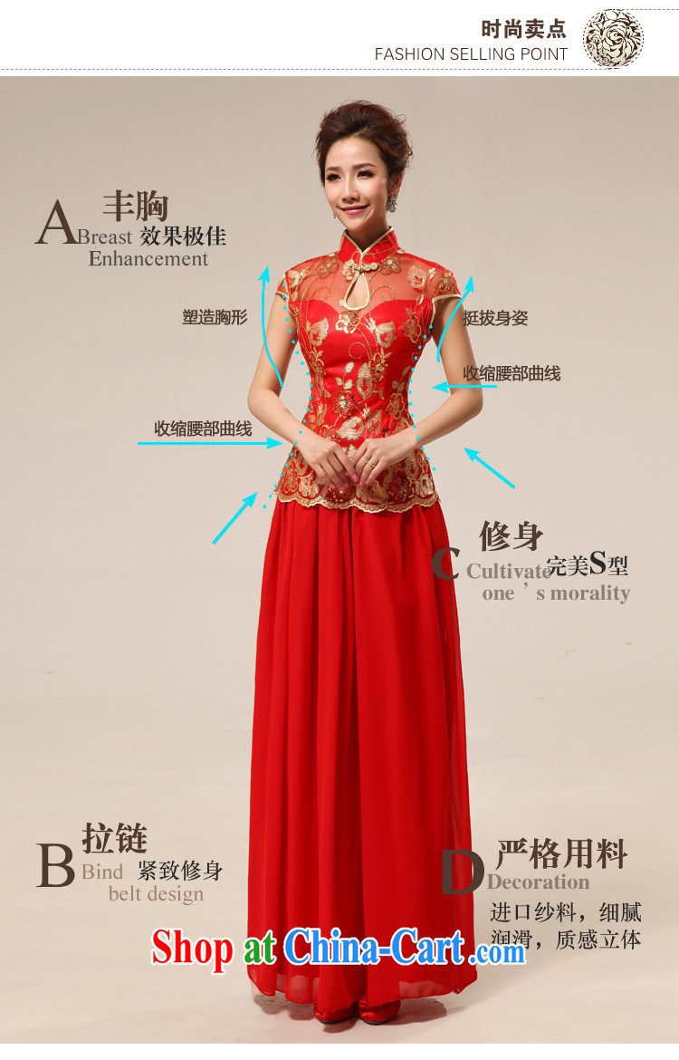 2015 qipao marriages retro lace improved, Long Red transparent lace sexy outfit 68 red XL pictures, price, brand platters! Elections are good character, the national distribution, so why buy now enjoy more preferential! Health