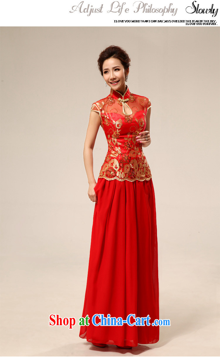 2015 qipao marriages retro lace improved, Long Red transparent lace sexy outfit 68 red XL pictures, price, brand platters! Elections are good character, the national distribution, so why buy now enjoy more preferential! Health