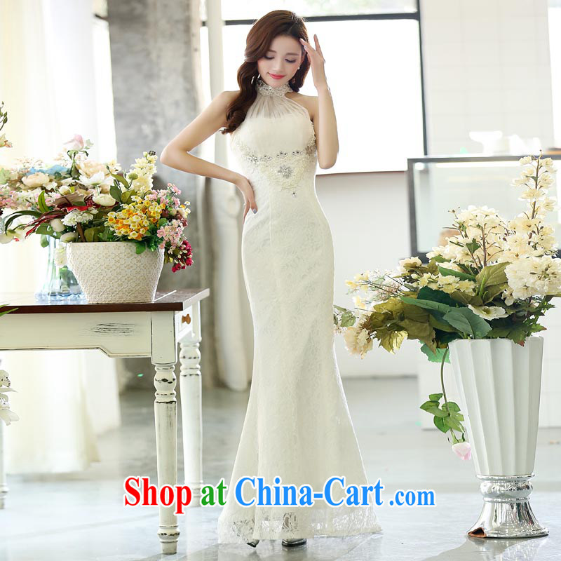 Air Shu Diane 2015 spring New Year dress is too long, the Terrace dress Korean Beauty long skirt 1513 white XL
