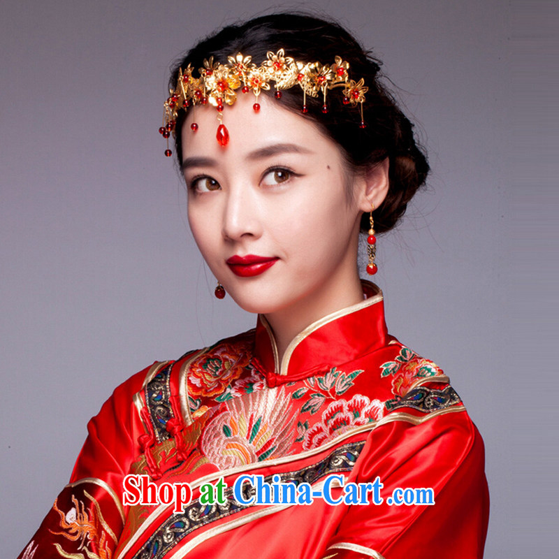 (Quakers, bride's ancient and Chinese-trim red dragon costumes and hair accessories Su-wo serving classic cheongsam dress and ornaments, the earrings, and friends (LANYI), shopping on the Internet