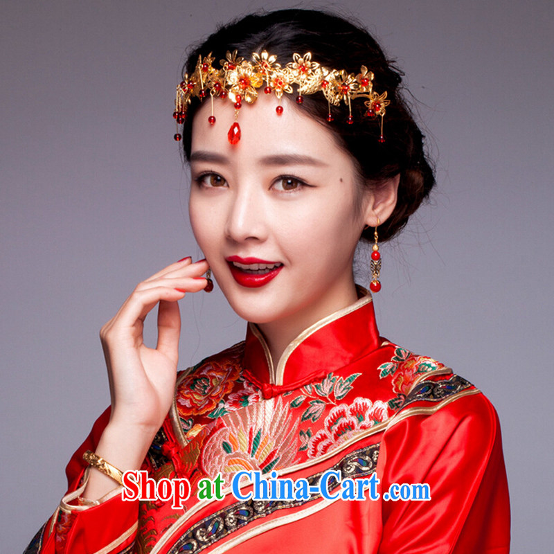 (Quakers, bride's ancient and Chinese-trim red dragon costumes and hair accessories Su-wo serving classic cheongsam dress and ornaments, the earrings, and friends (LANYI), shopping on the Internet