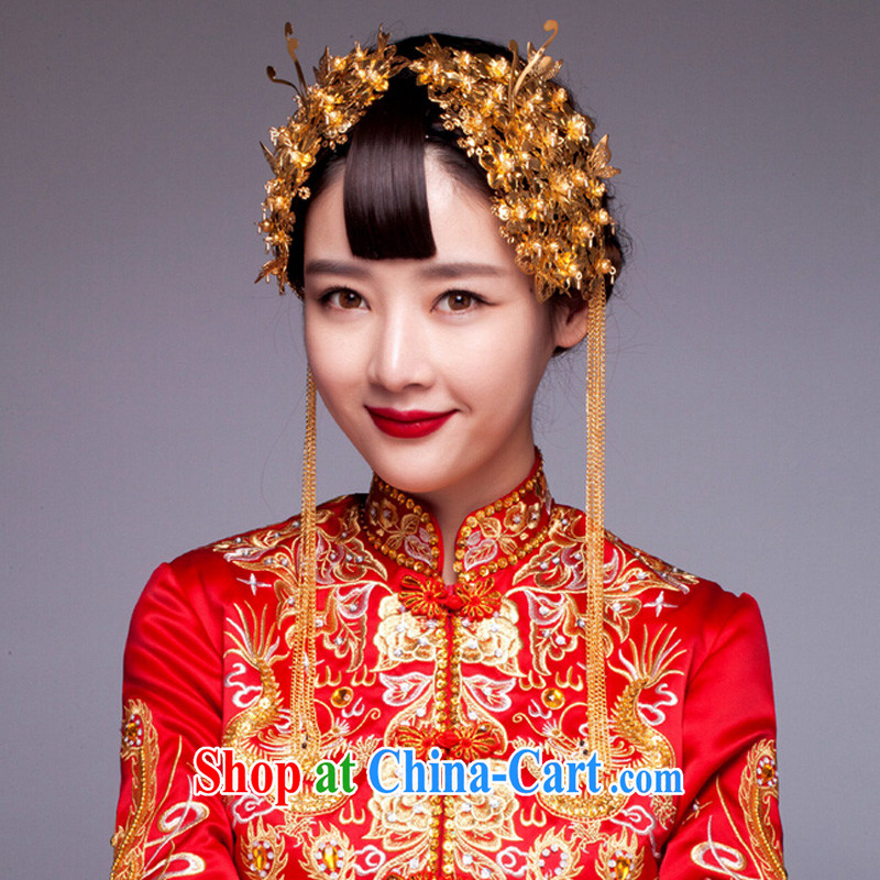 (Quakers, ancient head-dress bridal costumes and accessories 2-piece set-su Wo service use phoenix with classical cheongsam dress and ornaments, the earrings, and friends (LANYI), shopping on the Internet