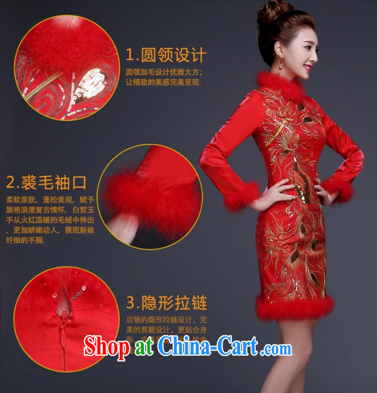 In accordance with the preceding yarn bows Service Bridal Fashion 2015 new long-sleeved wedding dresses winter clothes dress short, Thick Red Red peacock. size is not final pictures, price, brand platters! Elections are good character, the national distribution, so why buy now enjoy more preferential! Health