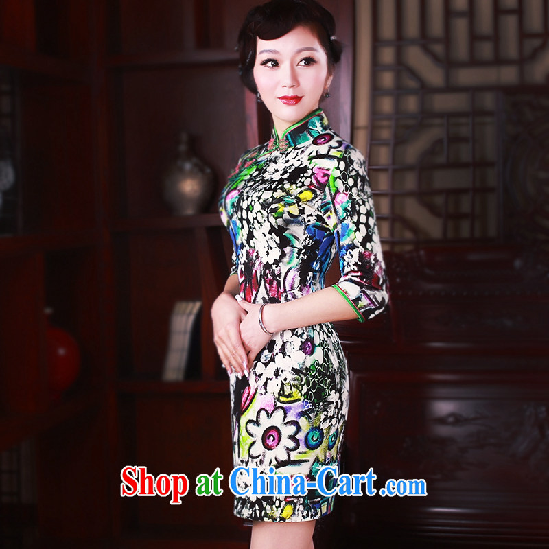 Ruyi style in a new, spring 2015 the cheongsam dress fashion cuff daily retro cheongsam dress suit 5040 XXL sporting, wind, shopping on the Internet