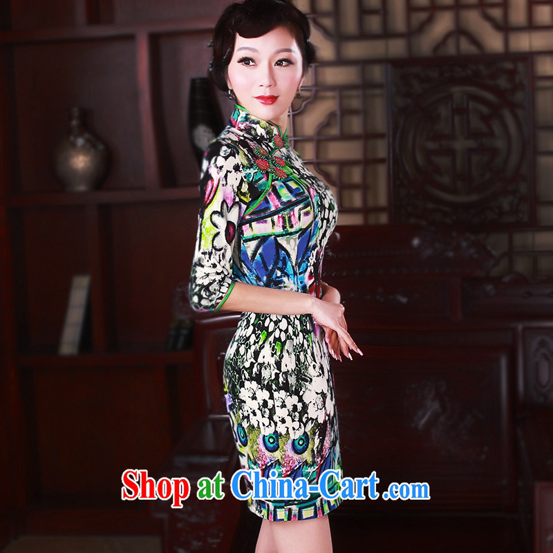 Ruyi style in a new, spring 2015 the cheongsam dress fashion cuff daily retro cheongsam dress suit 5040 XXL sporting, wind, shopping on the Internet