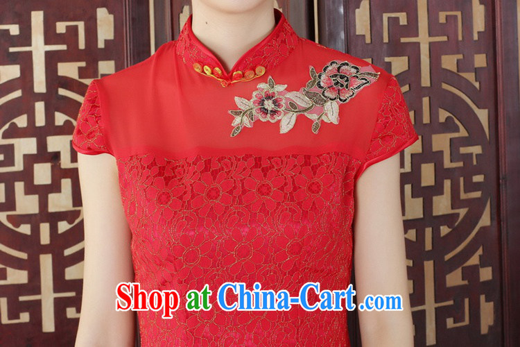Bill, new Chinese qipao Lady Jane, stylish and refined beauty lace short cheongsam dress yellow 2XL pictures, price, brand platters! Elections are good character, the national distribution, so why buy now enjoy more preferential! Health