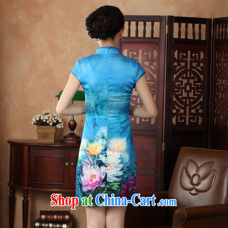 Bill, new, antique Chinese qipao, for poster beauty short, short-sleeved cheongsam dress - A black bottom 2 XL pictures, price, brand platters! Elections are good character, the national distribution, so why buy now enjoy more preferential! Health
