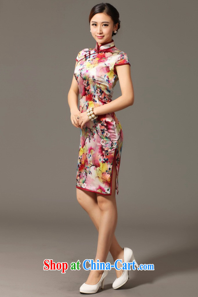 spend the summer, cheongsam dress Chinese Chinese, dos Santos for Silk Cheongsam elegant and noble grape flower Silk Cheongsam dress shown in Figure 3XL pictures, price, brand platters! Elections are good character, the national distribution, so why buy now enjoy more preferential! Health