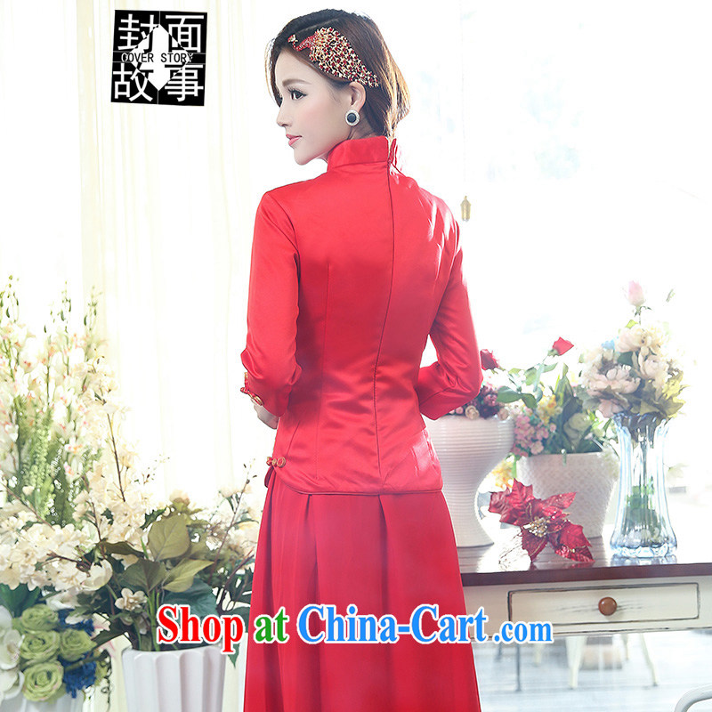 Cover Story 2014 New Classic only US-China wind two kits, the bride dresses with bridal tea dress red XXXL, the cover story (cover story), online shopping
