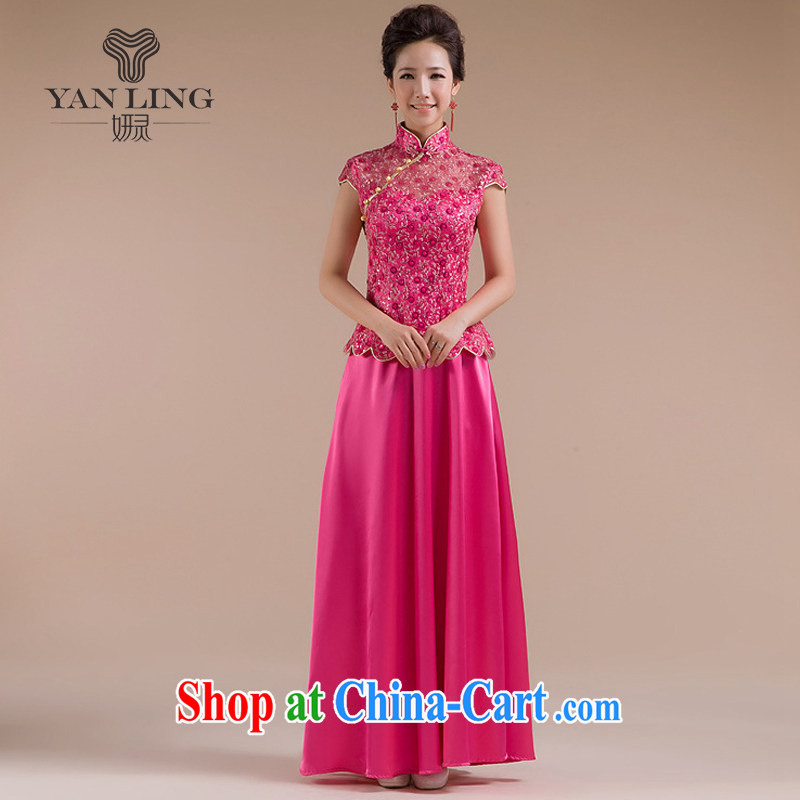 Chinese wedding dresses sexy wedding dresses improved bride toast serving retro wedding dresses stylish QP - 111 pink S, her spirit, and, on-line shopping