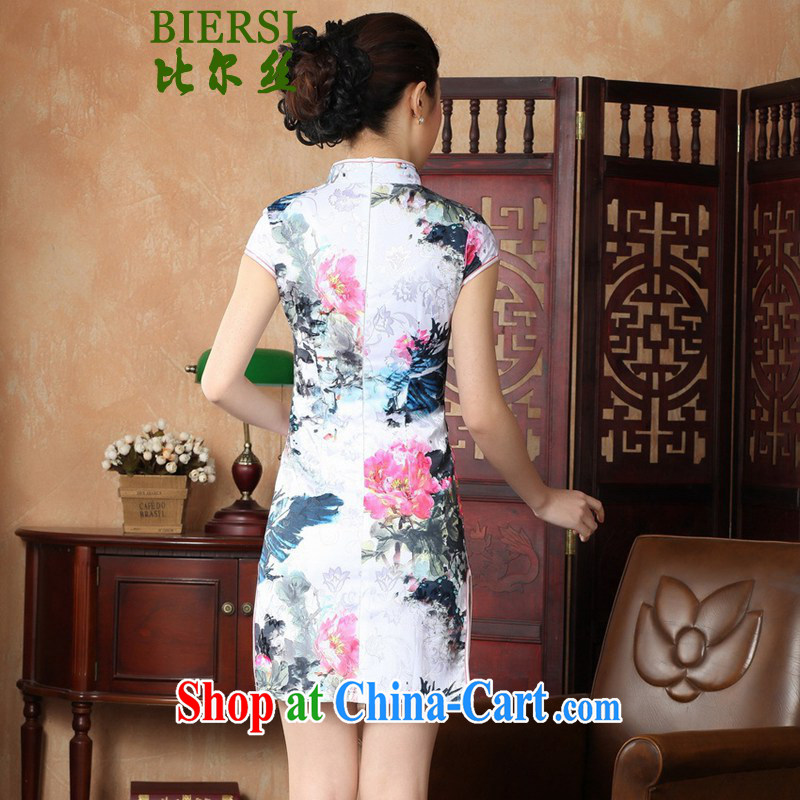 Bill's new National wind improved Chinese cheongsam dress, for a tight budget to spend cultivating short-sleeved cheongsam dress as figure 2 XL, bill, and on-line shopping