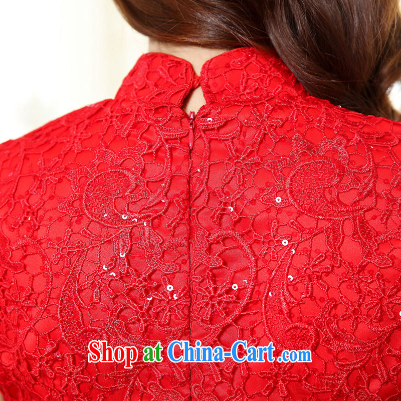 Even the US and 2015 new toast Service Bridal wedding dress improved retro embroidery blossoms, short, sexy style cheongsam red XXXL, the 1000 (BENQIAN), online shopping