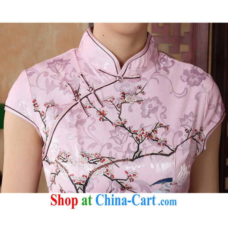 Bill's new retro Ethnic Wind Chinese qipao, for a tight Classic tray for cultivating short cheongsam dress LGD/D 0225 # -A XL sky, bill, and on-line shopping