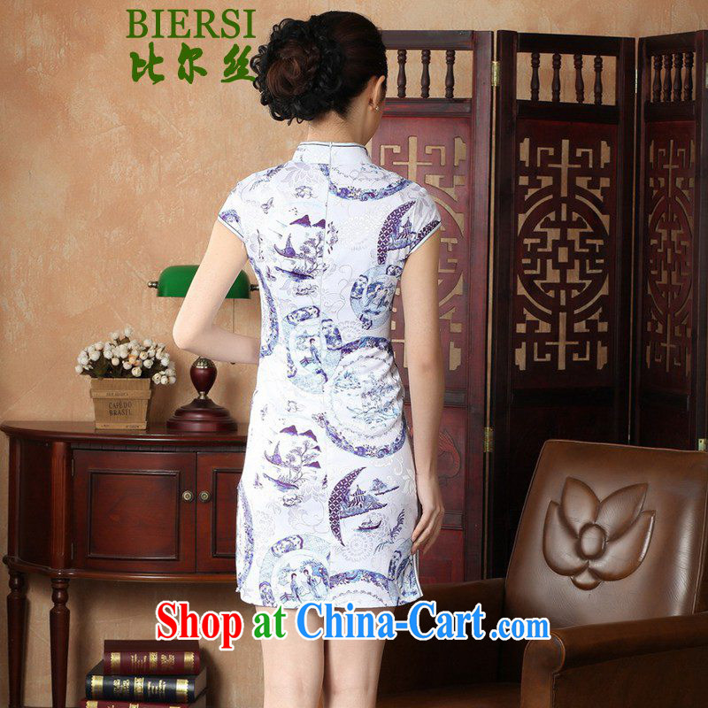Carl Bildt, new retro improved Chinese qipao, leading figures landscapes short cheongsam beauty as shown in Figure 2 XL, Bill Gates, and shopping on the Internet