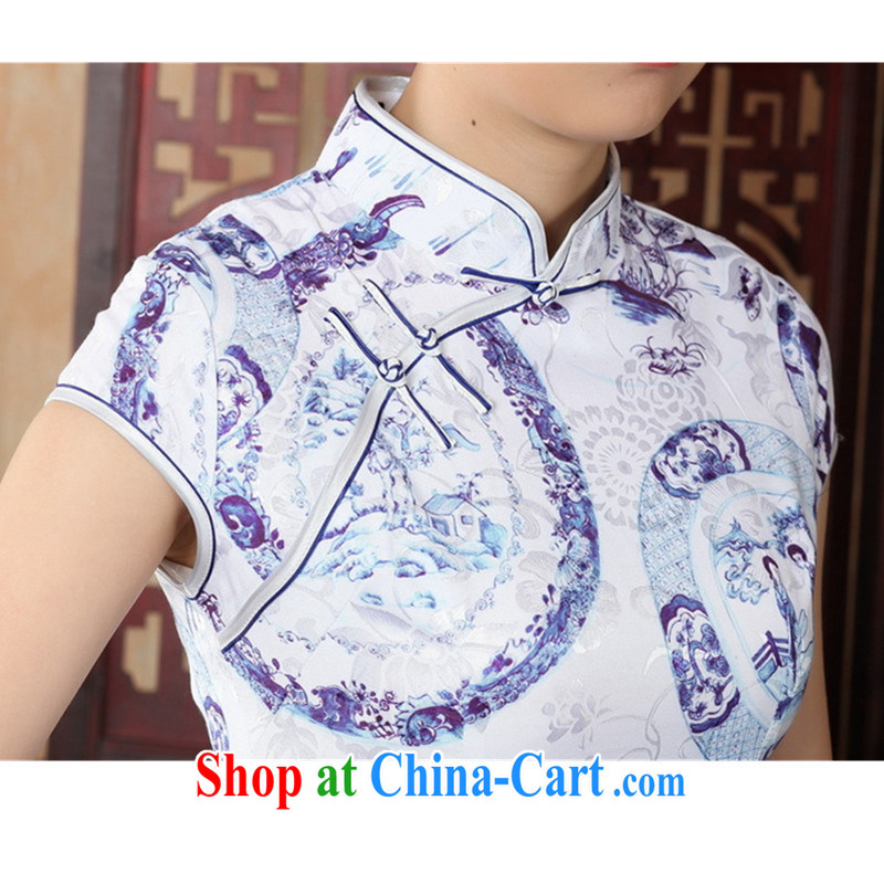 Carl Bildt, new retro improved Chinese qipao, leading figures landscapes short cheongsam beauty as shown in Figure 2 XL, Bill Gates, and shopping on the Internet