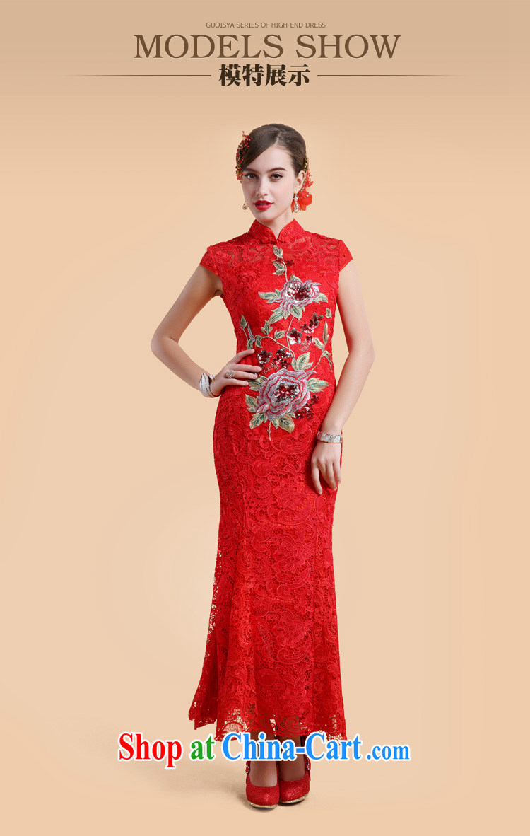 A Chinese cheongsam dress 2015 new wedding retro embroidery lace wedding red bows dress XL pictures, price, brand platters! Elections are good character, the national distribution, so why buy now enjoy more preferential! Health