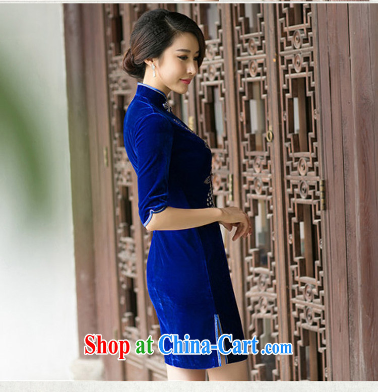 A property, new style 2015 spring loaded pin Pearl improved cheongsam Stylish retro Daily Beauty in elegant cuff wool dresses purple XXL pictures, price, brand platters! Elections are good character, the national distribution, so why buy now enjoy more preferential! Health