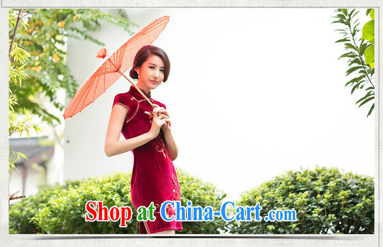 A Chinese Spring 2015 New Style embroidered cheongsam improved stylish retro Daily Beauty and elegant velvet cheongsam red XXL pictures, price, brand platters! Elections are good character, the national distribution, so why buy now enjoy more preferential! Health