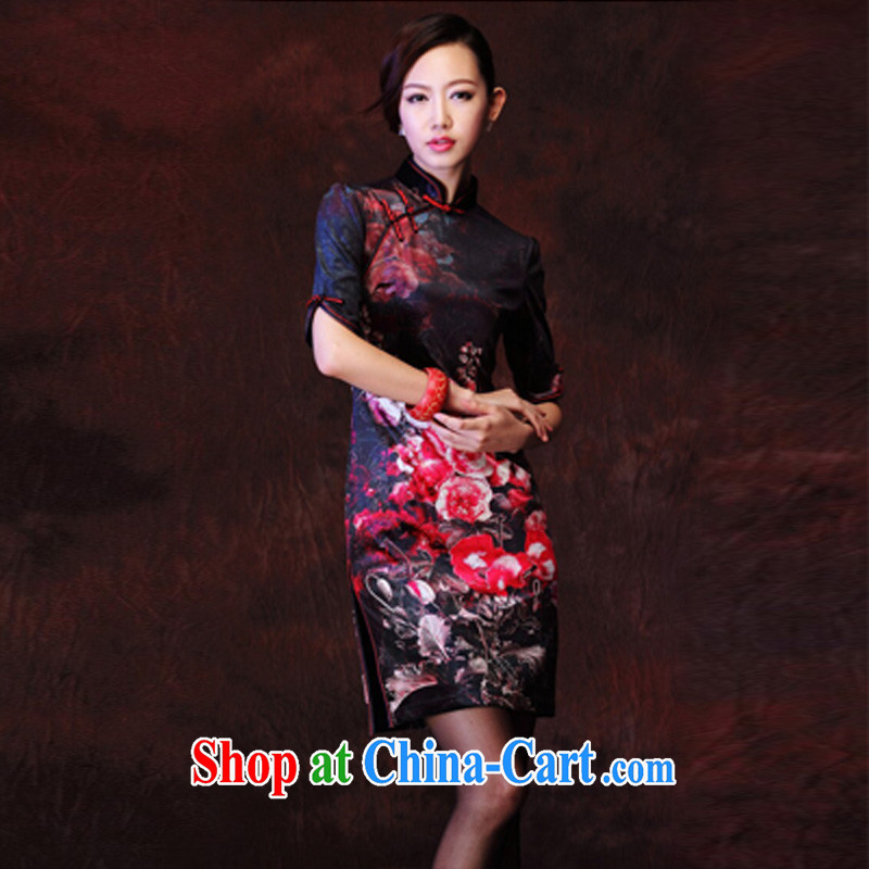 light at the female Korean velvet stamp retro improved marriage stylish bows elegant qipao XWG picture color XXXL, light (at the end) QM, shopping on the Internet