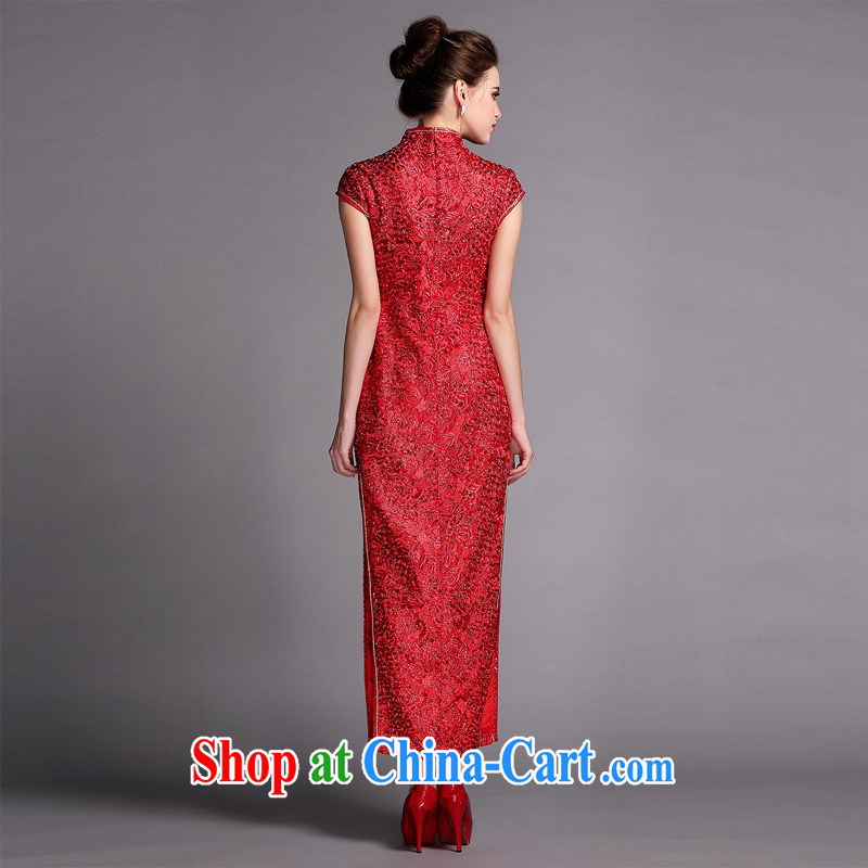 The end is very stylish and improvement to the beauty banquet long dresses wedding dress toast XWGQF serving 140,507 red XXL, shallow end (QM), shopping on the Internet