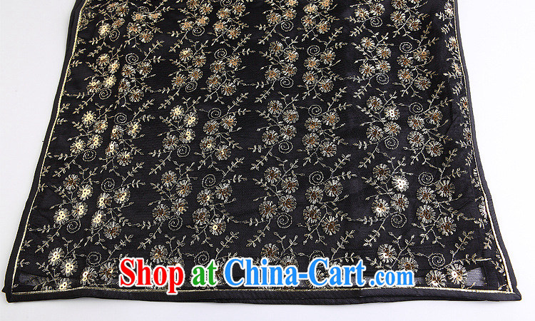 Shallow end improved stylish long cheongsam embroidery high's sexy retro banquet cheongsam dress female XWGQF - S 134 - 1 black XXXL pictures, price, brand platters! Elections are good character, the national distribution, so why buy now enjoy more preferential! Health