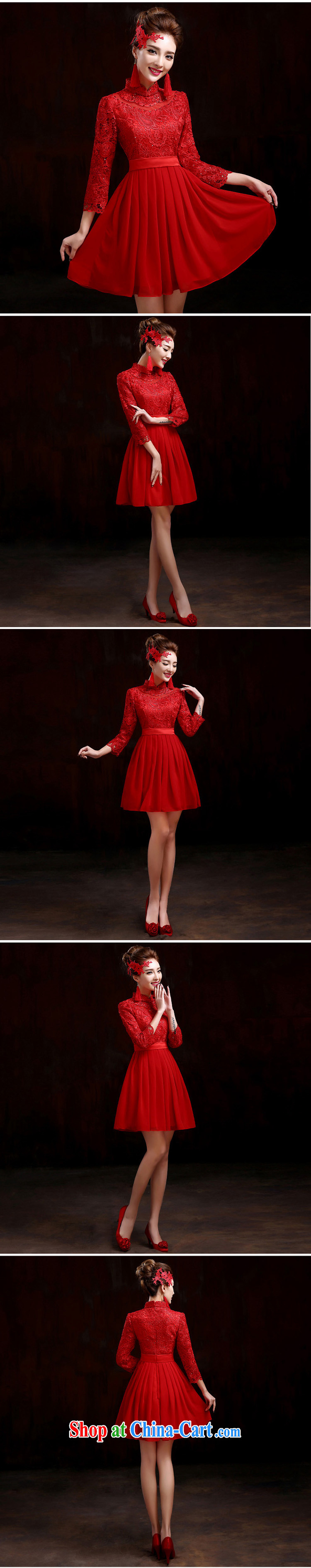 New winter dresses lace red wedding toast serving short bridal evening dress 9 cuff red outfit XXXL pictures, price, brand platters! Elections are good character, the national distribution, so why buy now enjoy more preferential! Health