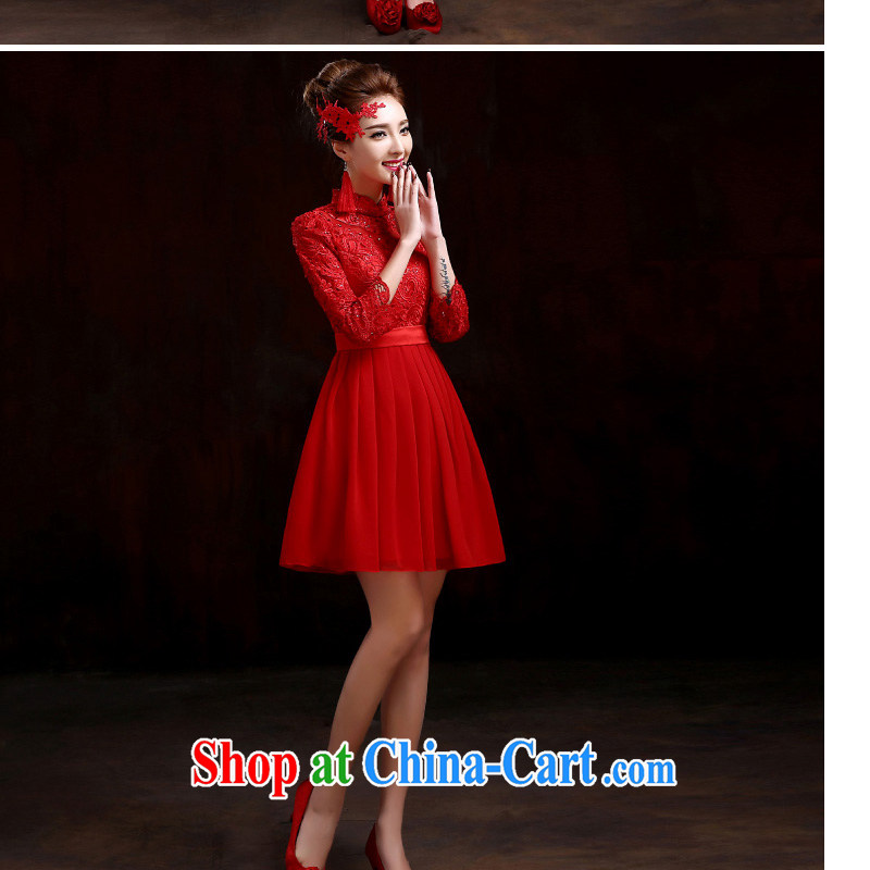 New winter dresses lace red wedding toast serving short bridal evening dress 9 cuff red outfit XXXL so Balaam, and shopping on the Internet