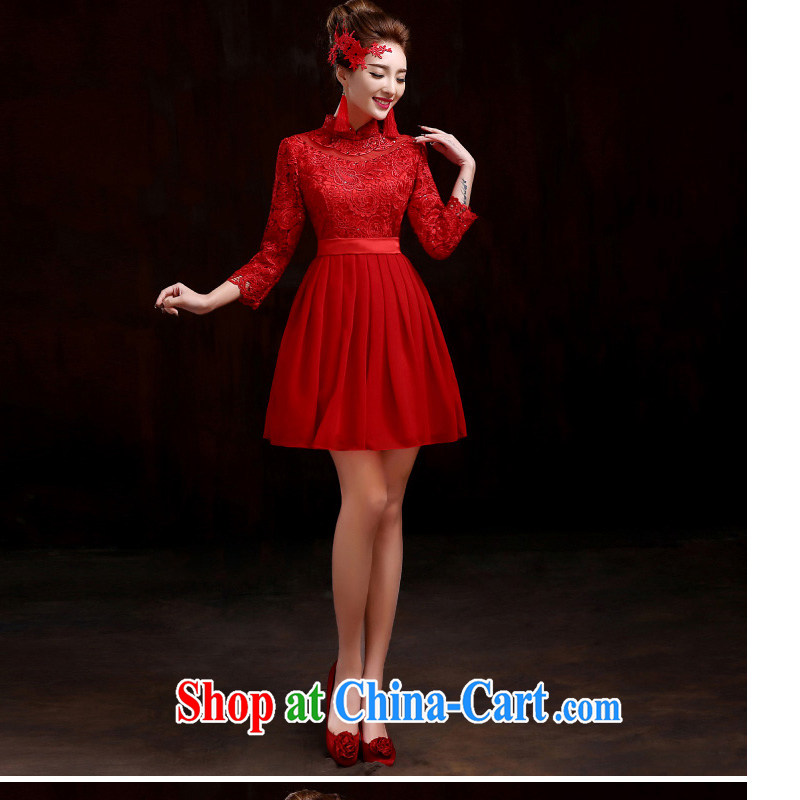 New winter dresses lace red wedding toast serving short bridal evening dress 9 cuff red outfit XXXL so Balaam, and shopping on the Internet