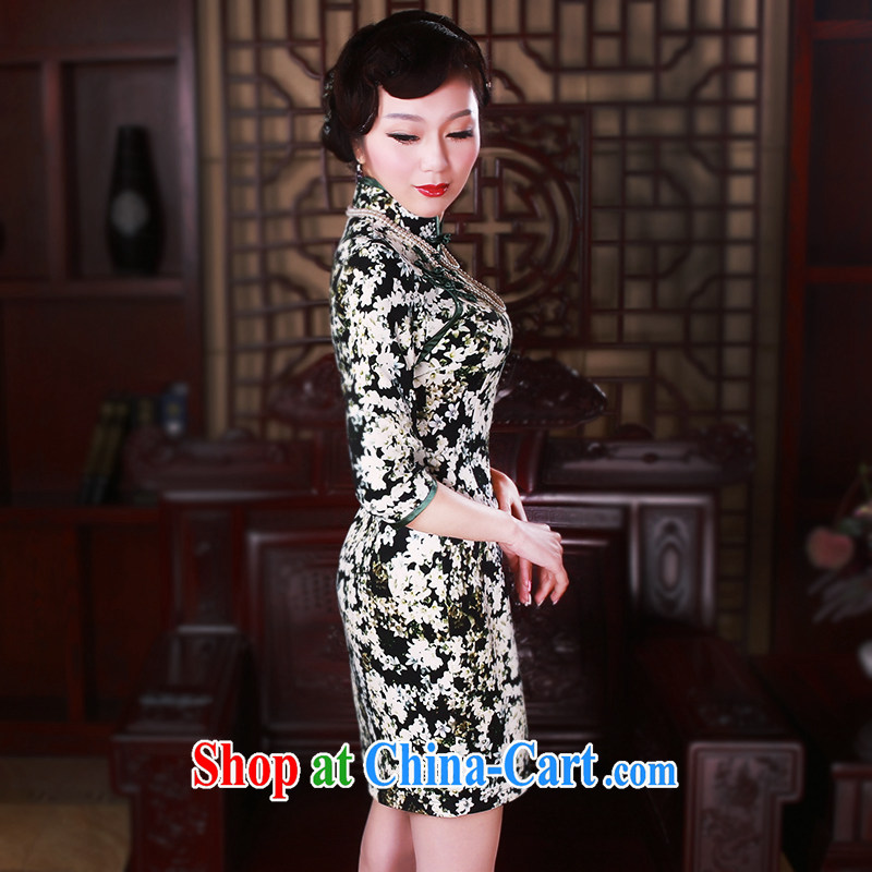 ruyi, 2015 new, improved daily 7 cuff cheongsam dress retro improved female cheongsam dress suit 5039 XXL sporting, wind, shopping on the Internet