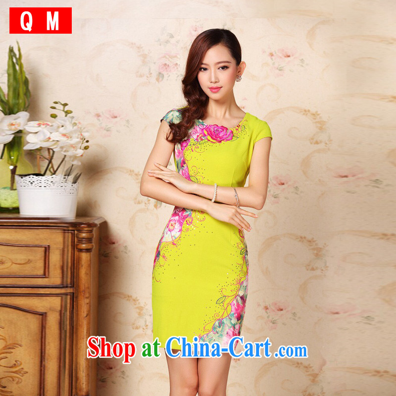 light at the improved modern three-dimensional embroidery without the forklift truck daily short cheongsam dress XWGQF - 335 photo color XXL
