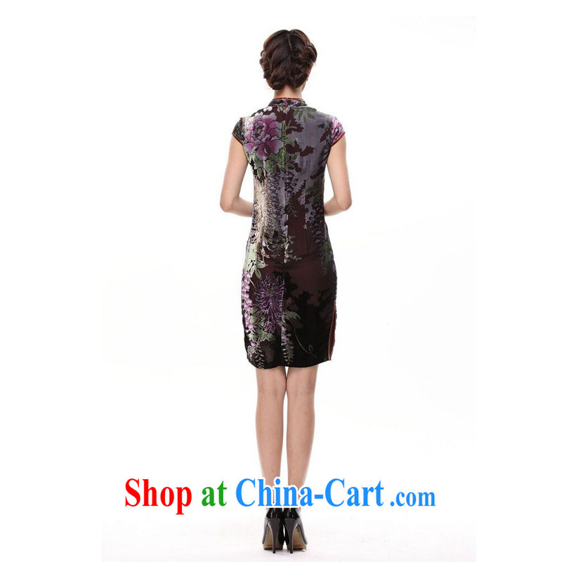 light at the improved stylish silk retro large code sauna Silk Cheongsam MOM skirt XWG picture color XXXL, light (at the end QM), shopping on the Internet