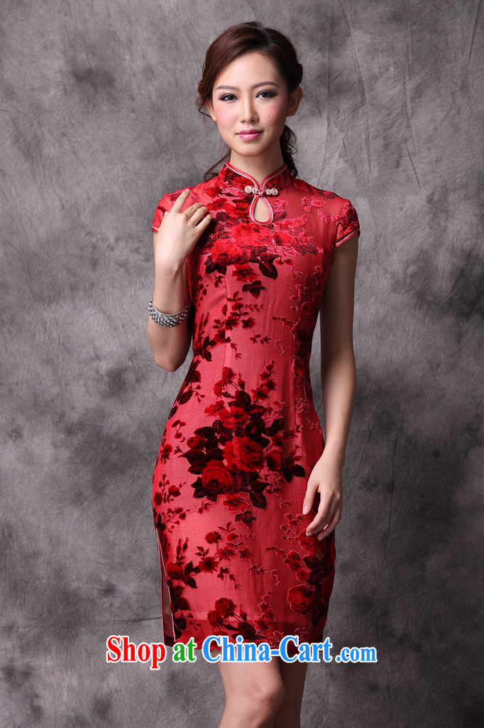 Shallow end silk red wedding bridal dresses stylish autumn improved standard retro dresses XWG red XXXL pictures, price, brand platters! Elections are good character, the national distribution, so why buy now enjoy more preferential! Health