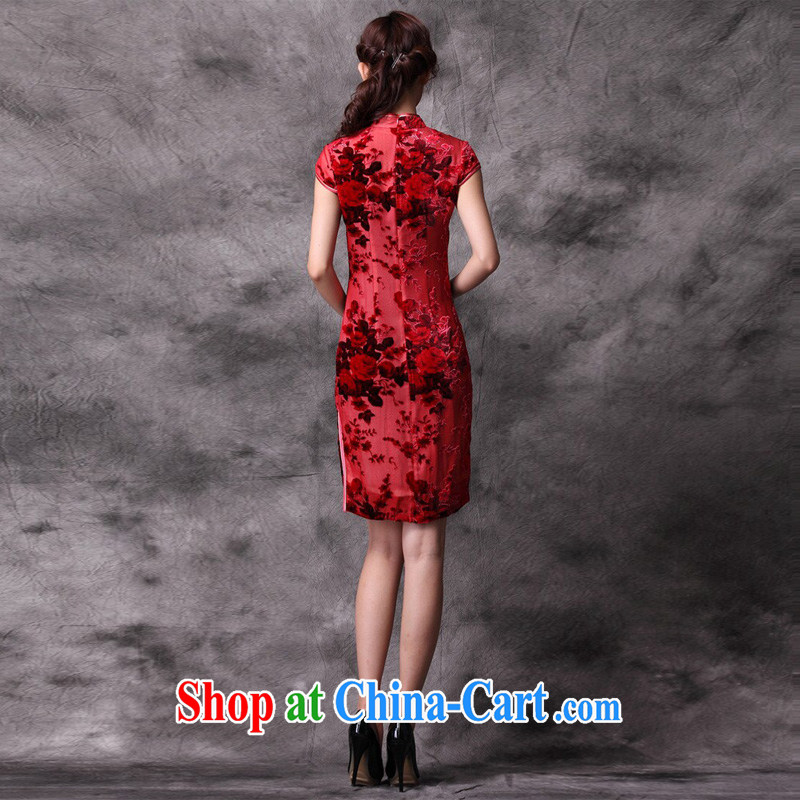 light at the silk red wedding bridal dresses stylish autumn improved standard retro dresses XWG red XXXL, light (at the end) QM, shopping on the Internet