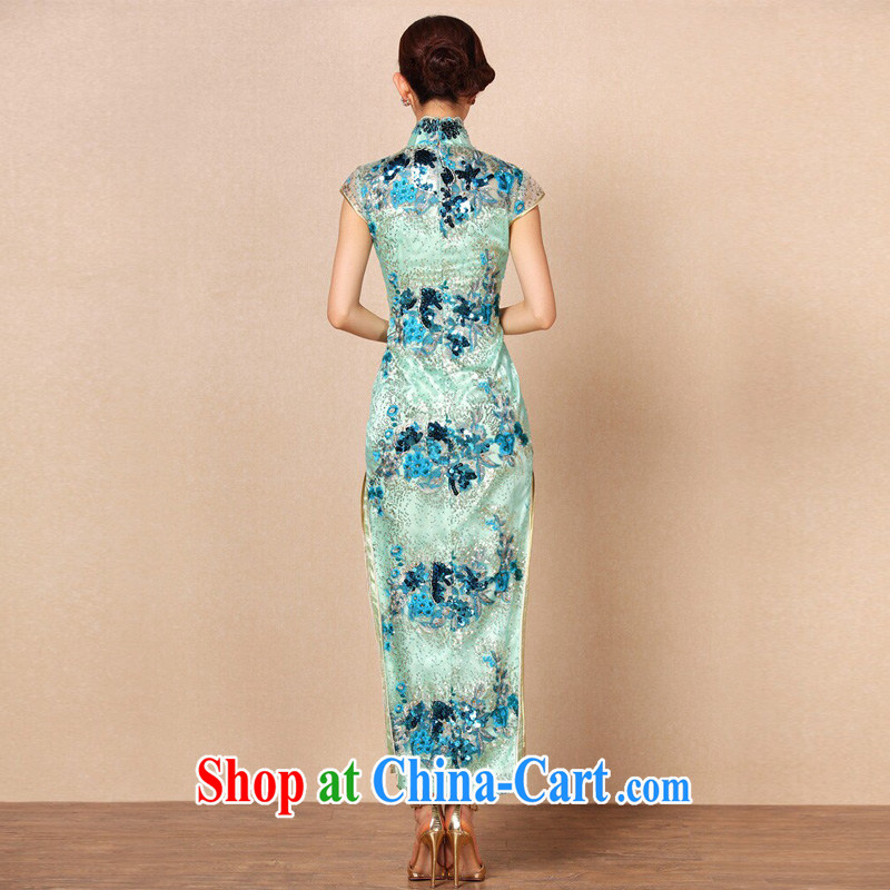 The end is very stylish retro embroidery high on the truck long cheongsam dress dress XWGF - 6086 photo color XXL, light (at the end) QM, shopping on the Internet