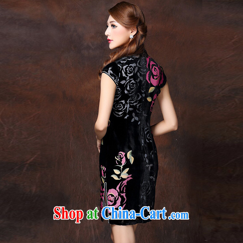 The end is improved and Stylish retro sauna silk-Ms. lao daily short cheongsam XWGQF 141,017 red XXXL, shallow end (QM), shopping on the Internet