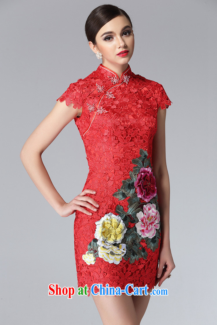 Very high end water-soluble lace cheongsam dress stylish and improved three-dimensional embroidery elegant qipao female XWGQF 8810 black XXL pictures, price, brand platters! Elections are good character, the national distribution, so why buy now enjoy more preferential! Health