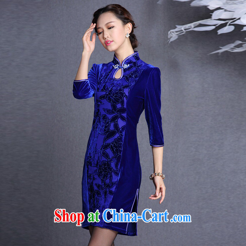 light at the cheongsam stylish improved retro wool stitching in short sleeves cheongsam XWGQF 1309 - 13 photo color XXL, light (at the end QM), shopping on the Internet
