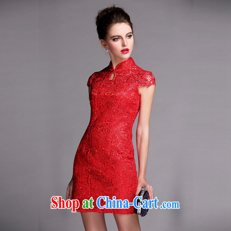 The end is improved and Stylish slim body language empty water-soluble, dresses wedding dresses XWGQF 140,502 red XXL, light (at the end) QM, shopping on the Internet