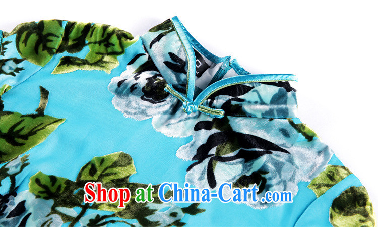 Shallow end improved stylish low-power's Sauna silk daily short cheongsam XWGQF 1307 - 86 blue XXXL pictures, price, brand platters! Elections are good character, the national distribution, so why buy now enjoy more preferential! Health