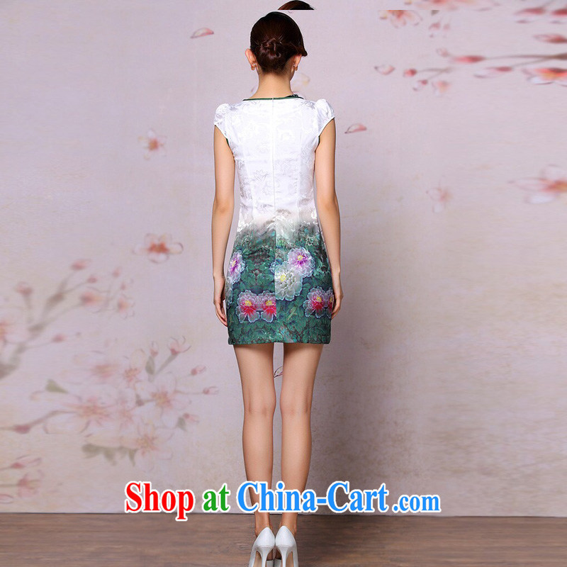 The end is very stylish and improved cheongsam dress retro embroidered daily Leisure Short cheongsam dress XWGQP 201,304 - 19 photo color XXL, light (at the end) QM, shopping on the Internet
