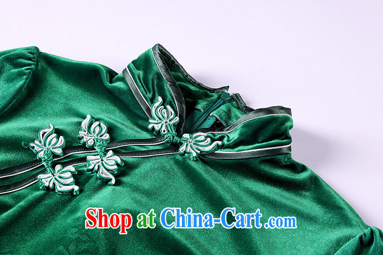 End very Stylish retro wool stamp double-flap in short sleeves cheongsam XWGQF 13 - 26 emerald green XXXL pictures, price, brand platters! Elections are good character, the national distribution, so why buy now enjoy more preferential! Health