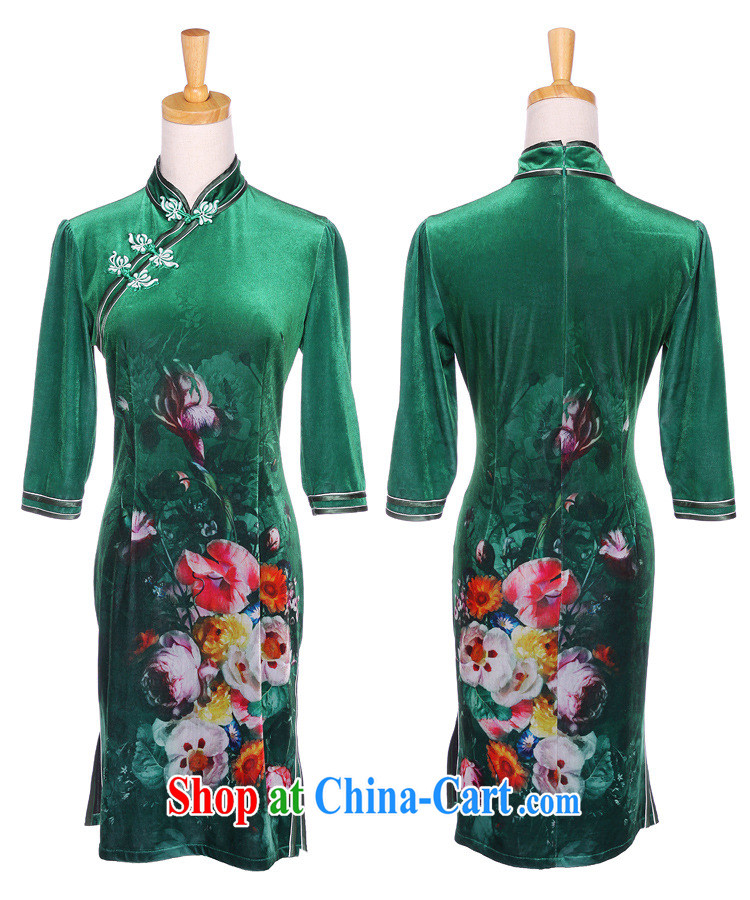 End very Stylish retro wool stamp double-flap in short sleeves cheongsam XWGQF 13 - 26 emerald green XXXL pictures, price, brand platters! Elections are good character, the national distribution, so why buy now enjoy more preferential! Health